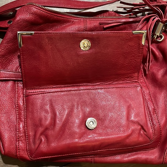 Red Danier all leather purse with multiple compartments. Excellent condition. - Picture 6 of 8